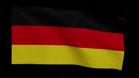 Looping Animation of German Flag Waving (w/ Matte) Stock Footage 246535370