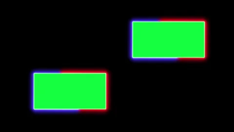 Looping animation of a glowing neon rectangle frame with electric flickerin.. Stock Footage 327758557