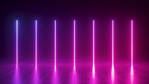 Looping animation of glowing neon vertical lines in ultraviolet spectrum Stock Footage 145021133
