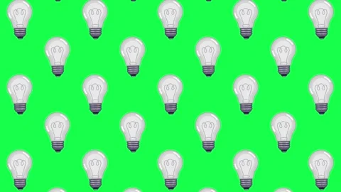 Looping animation of gray unlit pixel art light bulbs swaying on a green screen Stock Footage 315221531