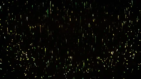 Looping animation of green and yellow light trails moving up and down 動画素材 343804806