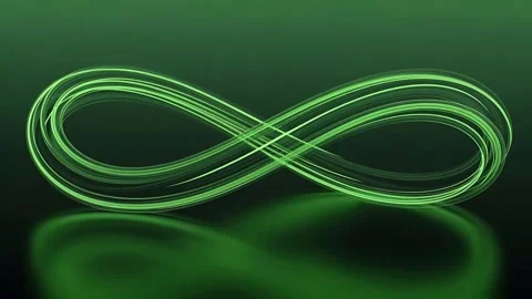 Looping animation of a green infinity symbol glowing Stock Footage 330336149