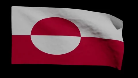 Looping Animation of the Greenlander Flag Waving (w/ Matte) Stock Footage 304013052