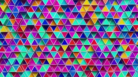 Looping animation of a group of multicolored plastic geometric shapes. Stock Footage 276443554
