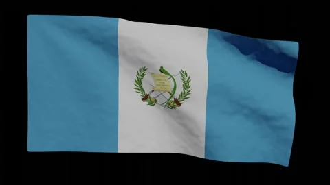 Looping Animation of Guatemalan Flag Waving (w/ Matte) Stock Footage 267733951
