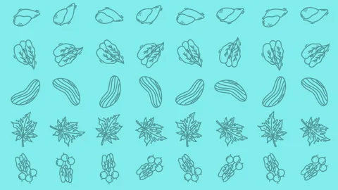 Looping Animation of Hand-Drawn Peanuts on Green Background Stock Footage 328557957