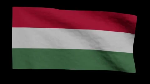 Looping Animation of the Hungarian Flag Waving (w/ Matte) Stock Footage 294100325