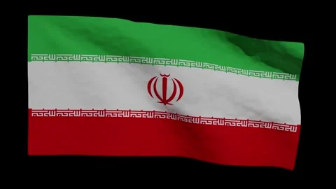 Looping Animation of the Iranian Flag Waving (w/ Matte) Stock Footage 306274380