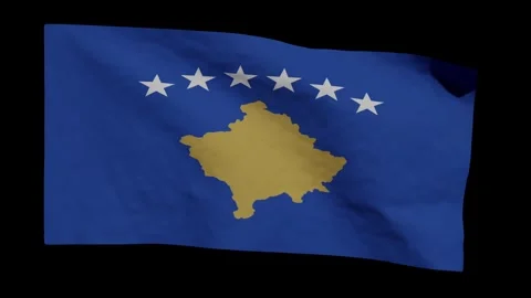 Looping Animation of the Kosovar Flag Waving (w/ Matte) Stock Footage 310571223