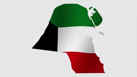 Looping animation of the Kuwait flag as a map with a transparent background.. Stock Footage 325058551