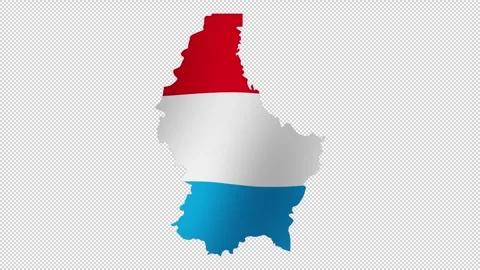 Looping animation of the Luxembourg flag as a map with a transparent backgr.. Stock Footage 325058556