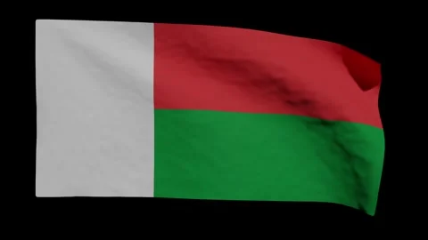 Looping Animation of the Malagasy Flag Waving (w/ Matte) Stock Footage 313046374