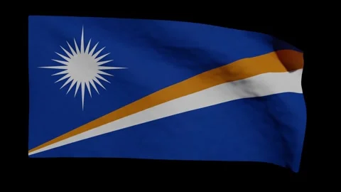 Looping Animation of the Marshall Island's Flag Waving (w/ Matte) Stock Footage 277966450
