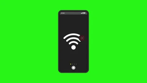 Looping animation of mobile screen with low or no wifi signal Stock Footage 314793548