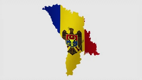 Looping animation of the Moldovan flag as a map with a transparent background Stock Footage 322533920