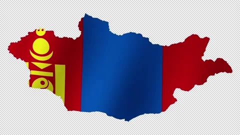 Looping animation of the Mongolian flag as a map with a transparent backgro.. Stock Footage 327065004