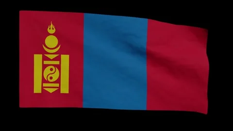 Looping Animation of the Mongolian Flag Waving (w/ Matte) Stock Footage 327135855