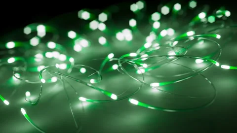 Looping animation of neon glowing lines moving in space Stock Footage 273994175