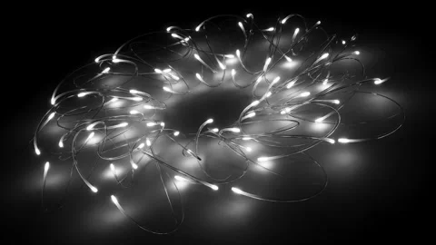 Looping animation of neon glowing lines moving in space Stock Footage 273998727