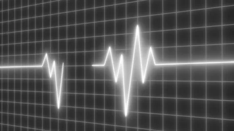 Looping Animation of Neon Pulse Trace Signal Heartbeat Monitor Stock Footage 314652652