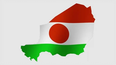 Looping animation of the Niger flag as a map with a transparent background .. Stock Footage 325058567