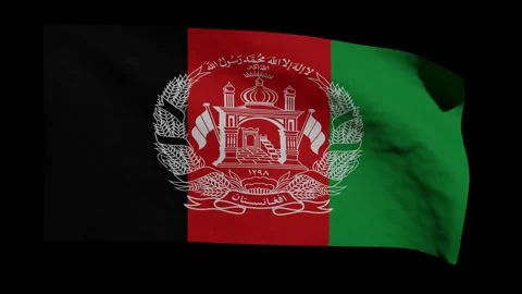 Looping Animation of the old Afghani Flag Waving (w/ Matte) Stock Footage 279599938