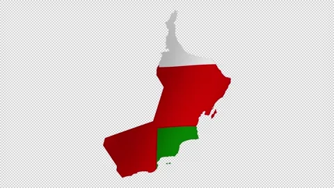 Looping animation of the Oman flag as a map with a transparent background i.. Stock Footage 327064994