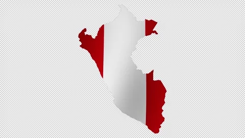 Looping animation of the Peruvian flag as a map with a transparent backgrou.. Stock Footage 325622317