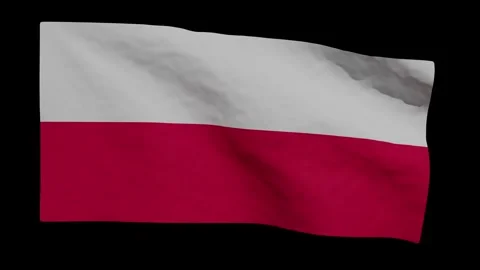Looping Animation of the Polish Flag Waving (w/ Matte) Stock Footage 297486697