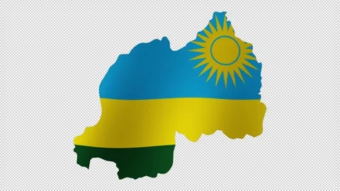Looping animation of the Rwanda flag as a map with a transparent background.. Stock Footage 327065007