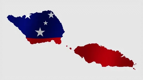 Looping animation of the Samoa flag as a map with a transparent background .. 動画素材 327065005