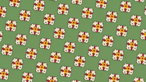 Looping animation of seamless rotating square birthday gift 動画素材 308061702