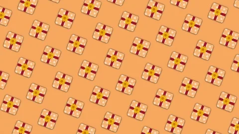 Looping animation of seamless rotating square birthday gift 스톡 동영상 308061703