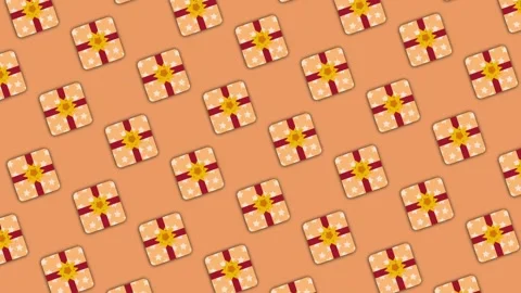 Looping animation of seamless rotating square birthday gift 스톡 동영상 308061744