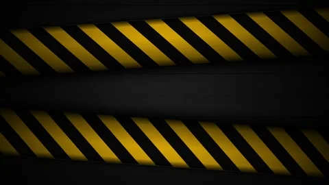 Looping Animation Showcase: Black and Yellow Striped Hazard Pattern Vidéo 331085666