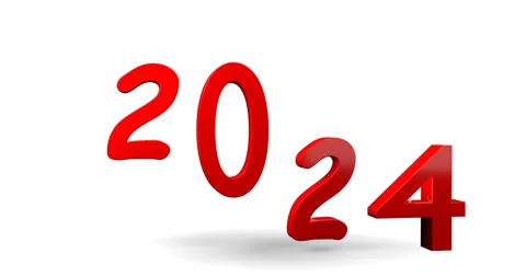 Looping animation of the text "2024". Stock Footage 251862738