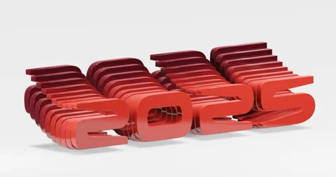 Looping animation of the text "2025" Stock Footage 251634339