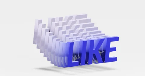 Looping animation of the text "LIKE". 3d 4k. Waving Copies. Stock Footage 254295472