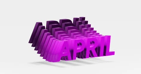 Looping animation of the text "APRIL". Stock Footage 251998249