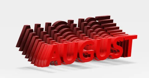 Looping animation of the text "AUGUST". Stock Footage 252000832