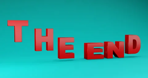 Looping animation of the text "THE END". Stock Footage 252376631