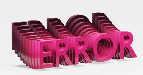 Looping animation of the text "ERROR". Stock Footage 252035089