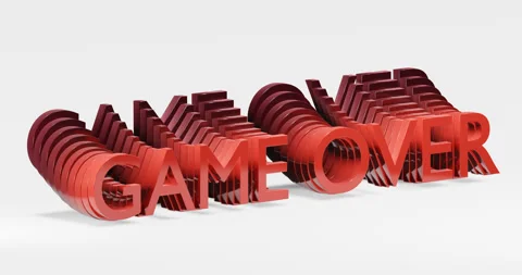 Looping animation of the text "GAME OVER". Stock Footage 252448936