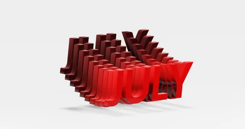 Looping animation of the text "JULY". Stock Footage 252000388