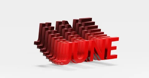 Looping animation of the text "JUNE". Stock Footage 252000019