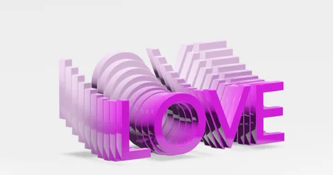Looping animation of the text "LOVE". 3d 4k. Waving Copies. Stock Footage 254363216