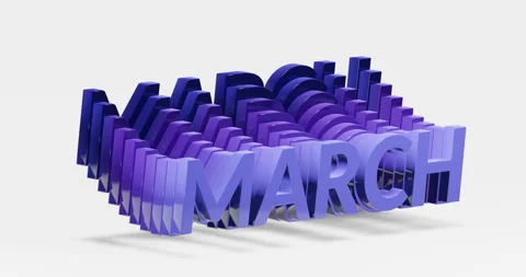 Looping animation of the text "MARCH". Stock Footage 252438719