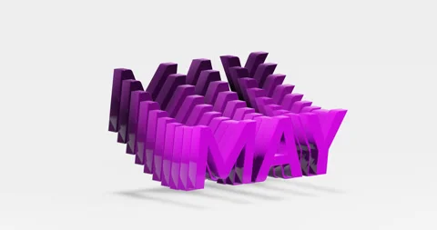 Looping animation of the text "MAY". Stock Footage 252000009