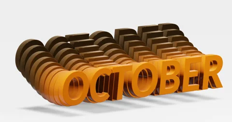 Looping animation of the text "OCTOBER". Stock Footage 252024686