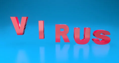 Looping animation of the text "VIRUS". 3d 4k. Waving Copies. Stock Footage 254117531